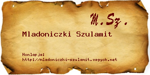 Mladoniczki Szulamit névjegykártya